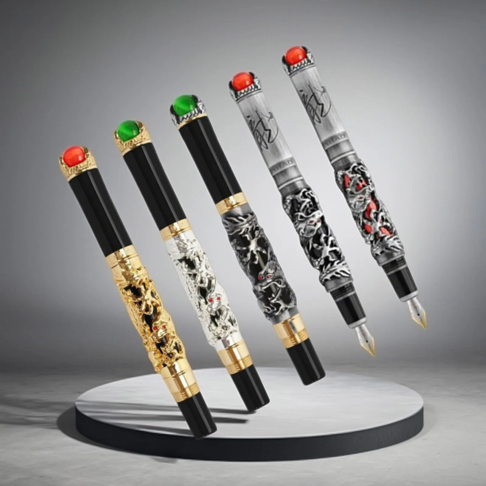 New Jinhao Dragon King Gem Engraved Pen High-end Metal Embossed Ballpoint Pen Stationery Gift for Anniversary Business Occasions 
New Jinhao Dragon King Gem Engraved Pen High-end Metal Embossed Ballpoint Pen Stationery Gift for Anniversary Business Occasions