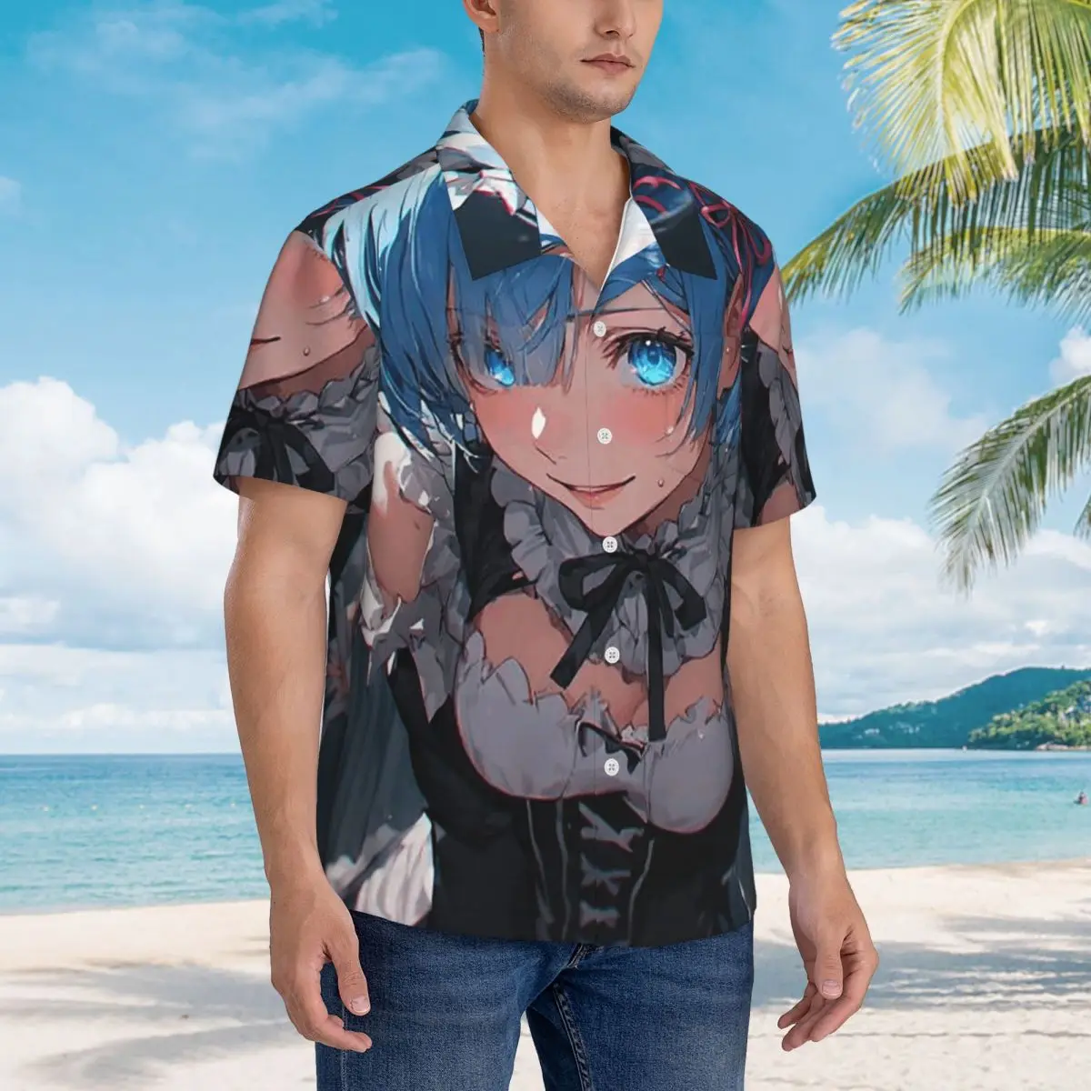 Sexy Cute Rem Anime Hawaiian Shirts Fashion Men Short Sleeve Shirt for Summer Beach Men's Lapel Tops
Sexy Cute Rem Anime Hawaiian Shirts Fashion Men Short Sleeve Shirt for Summer Beach Men's Lapel Tops