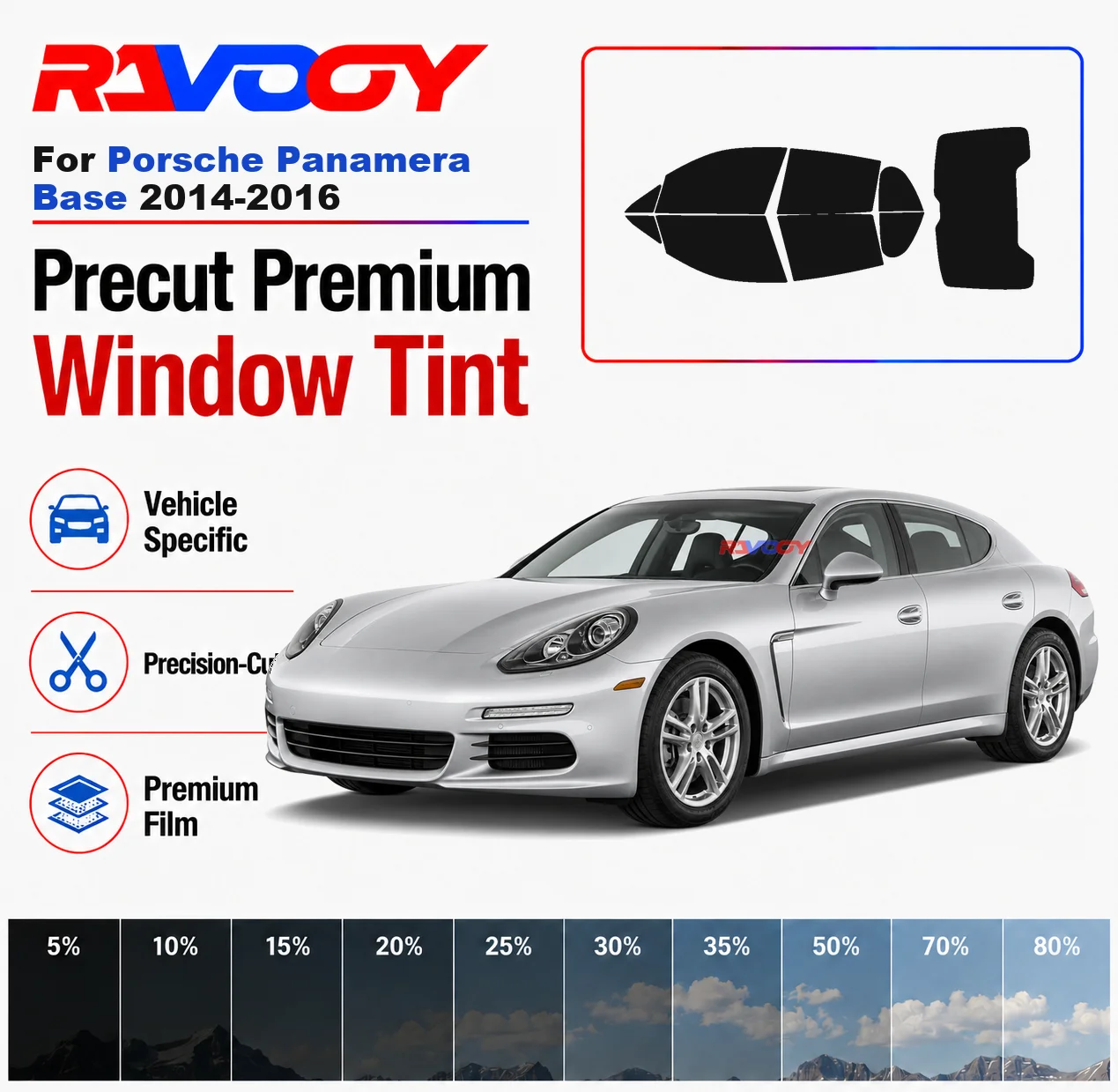Premium Precut Window Tint Kit Front Windows Rear Windows Rear Windshield For Porsche Panamera Base 2014-2016 Nano Ceramic Film
Premium Precut Window Tint Kit Front Windows Rear Windows Rear Windshield For Porsche Panamera Base 2014-2016 Nano Ceramic Film