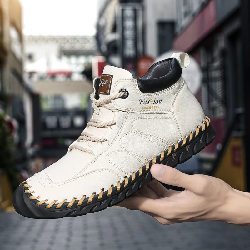 Кожаная мужская обувь ручной работы, повседневные лоферы без шнуровки, дышащая кожаная обувь, мужские модные мокасины на плоской подошве, мужские ботильоны больших размеров
Кожаная мужская обувь ручной работы, повседневные лоферы без шнуровки, дышащая кожаная обувь, мужские модные мокасины на плоской подошве, мужские ботильоны больших размеров