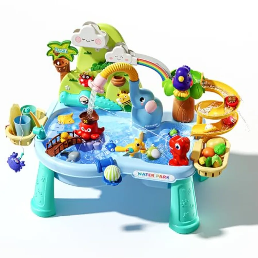 Sensory play table for toddlers 1-3, ABS plastic, blue, upgraded 10-in-1 with electric water pump, elephant faucet, kitchen sin
Sensory play table for toddlers 1-3, ABS plastic, blue, upgraded 10-in-1 with electric water pump, elephant faucet, kitchen sin