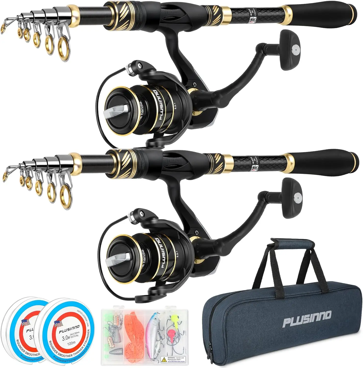 Telescopic Fishing Rod and Reel Combo with Carrier Bag, Collapsible Travel Pole Kit for Freshwater Saltwater
Telescopic Fishing Rod and Reel Combo with Carrier Bag, Collapsible Travel Pole Kit for Freshwater Saltwater