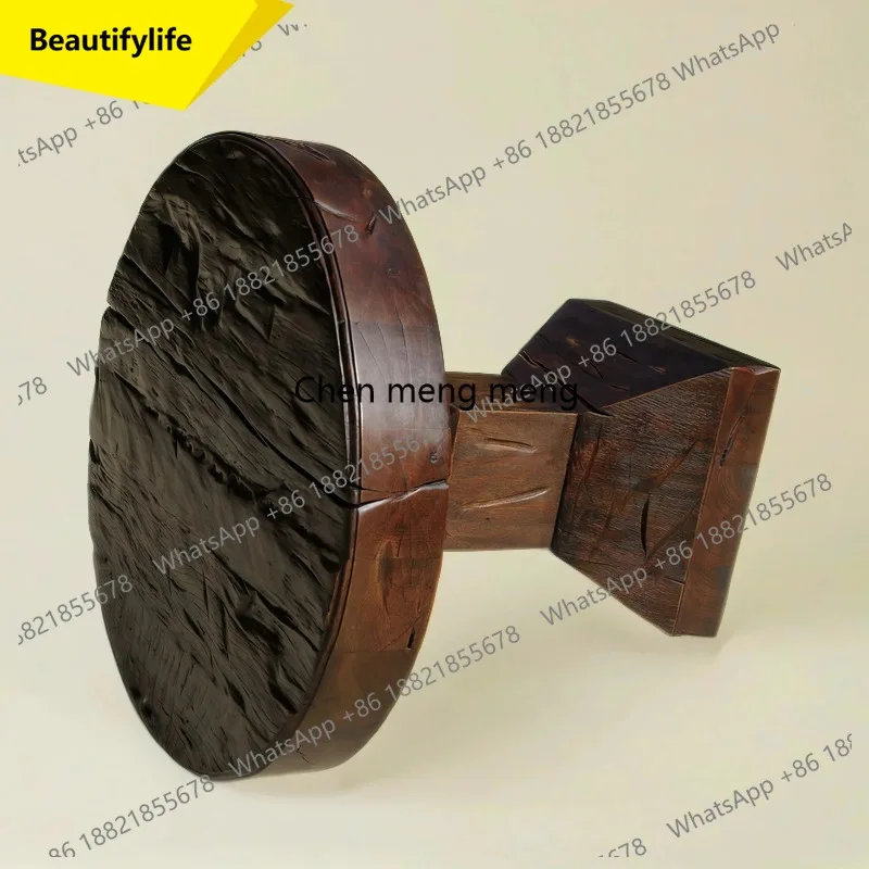 a17 Stunned wind pyramid thick noodle table, retro old solid wood round table, old wood vicissitudes
a17 Stunned wind pyramid thick noodle table, retro old solid wood round table, old wood vicissitudes