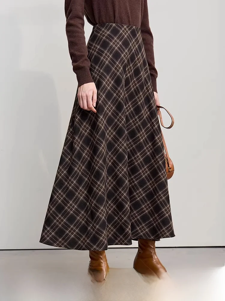 Autumn Winter Plaid A-Line Long Skirt Women's Busin Casual Polyester Fiber Wool Blend Midi Skirt Vintage Briti Sle
Autumn Winter Plaid A-Line Long Skirt Women's Busin Casual Polyester Fiber Wool Blend Midi Skirt Vintage Briti Sle