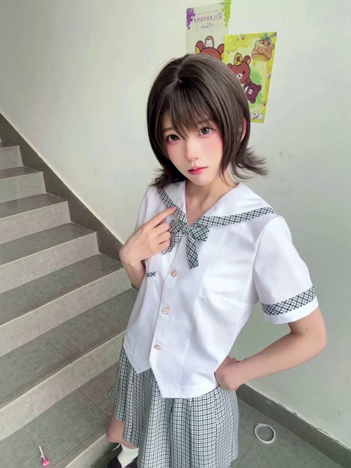 Lan Dao Middle JK Uniform Sailor Suit Fabric Short Sleeve Plaid Summer Skirt Academy Style Set Summer Pleated Skirt
Lan Dao Middle JK Uniform Sailor Suit Fabric Short Sleeve Plaid Summer Skirt Academy Style Set Summer Pleated Skirt