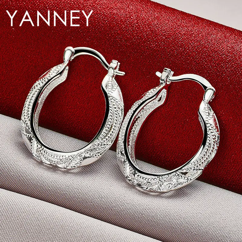 925 Sterling Silver 30MM Exquisite Hollow Round Hoop Earrings For Women Charm Wedding Party Fashion Jewelry Gifts Accessories
925 Sterling Silver 30MM Exquisite Hollow Round Hoop Earrings For Women Charm Wedding Party Fashion Jewelry Gifts Accessories