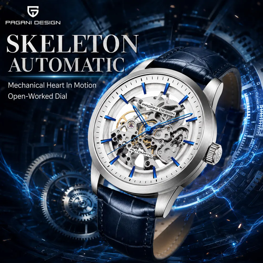 PAGANI DESIGN 2026 New Hollow Men Watch Sapphire Glass Waterproof Automatic Watches Top Brand 43mm Mechanical Wristwatch for Man
PAGANI DESIGN 2026 New Hollow Men Watch Sapphire Glass Waterproof Automatic Watches Top Brand 43mm Mechanical Wristwatch for Man