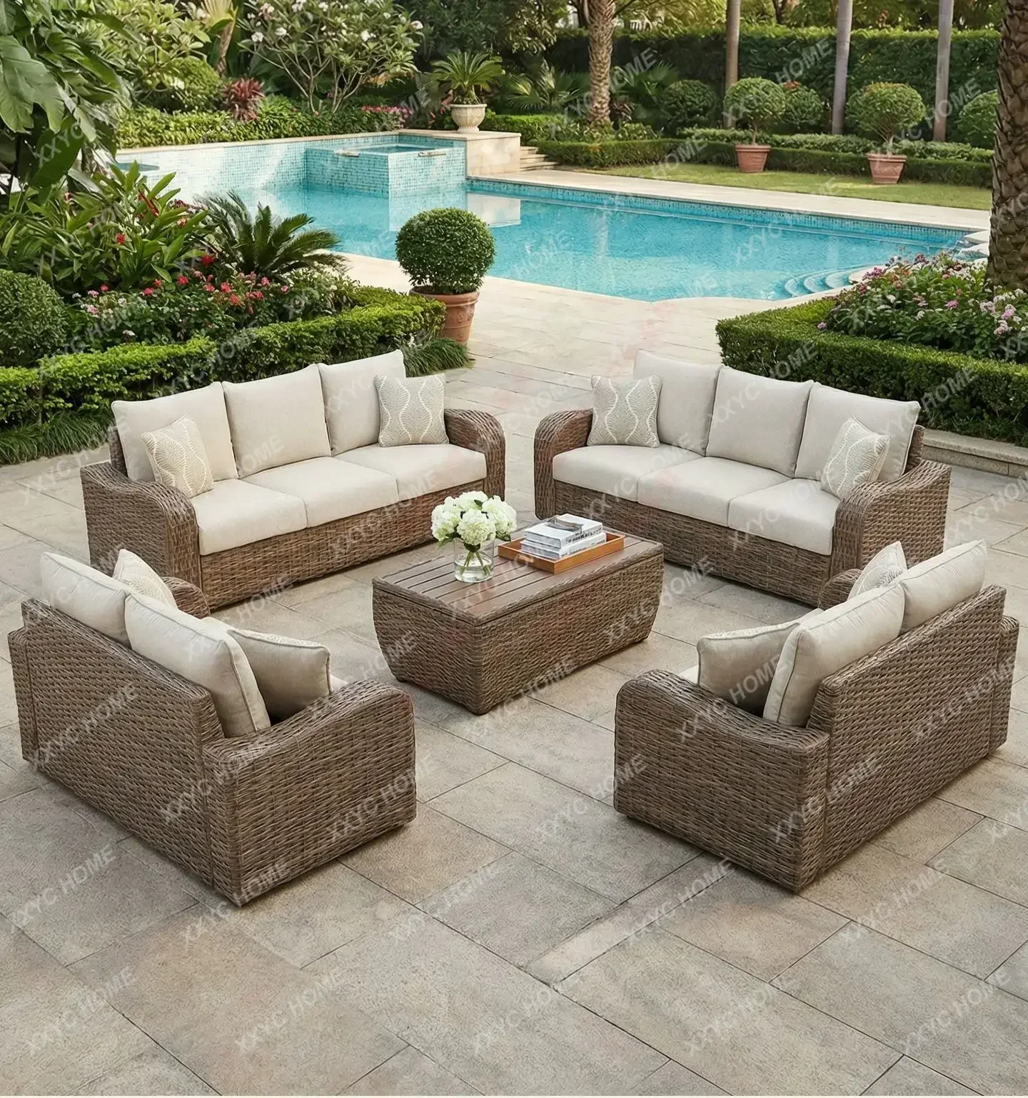 A Outdoor sofa combination outdoor open-air balcony rattan sofa courtyard garden balcony rattan table and chairs terrace
A Outdoor sofa combination outdoor open-air balcony rattan sofa courtyard garden balcony rattan table and chairs terrace