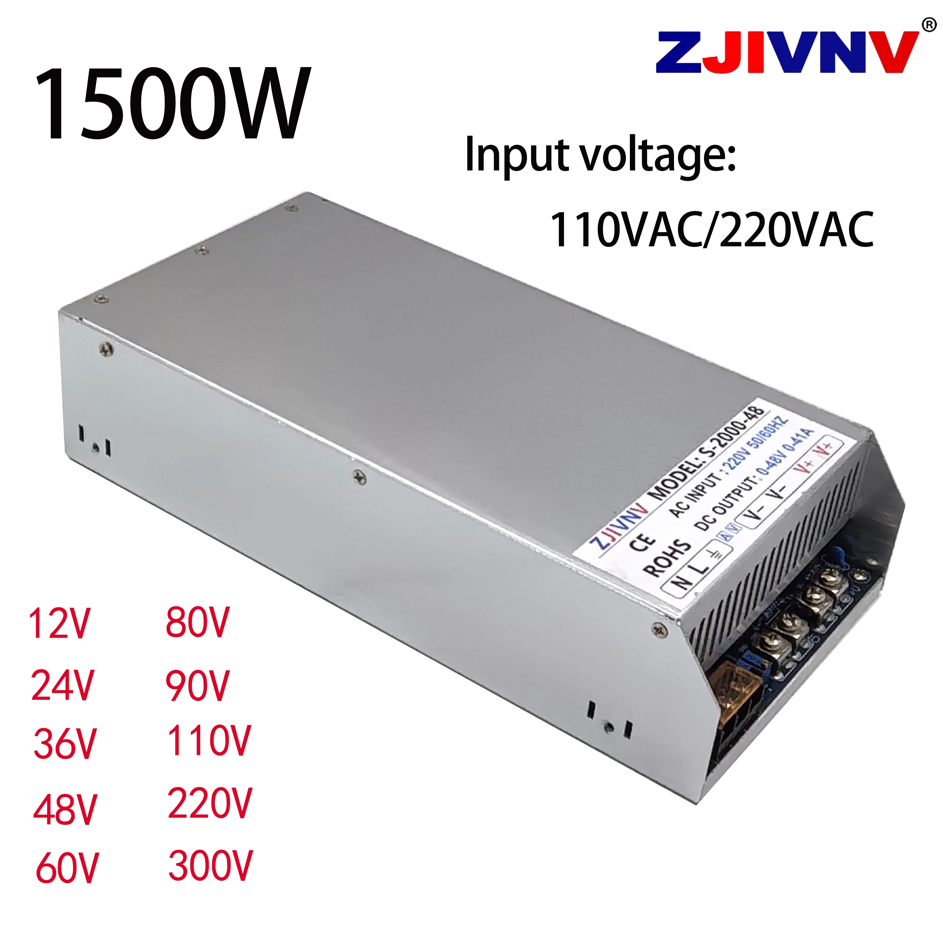 New 1500w Switching Power Supply Input 110 or 220VAC Current and Voltage both adjustableConstanct voltage and Constanct current
New 1500w Switching Power Supply Input 110 or 220VAC Current and Voltage both adjustableConstanct voltage and Constanct current