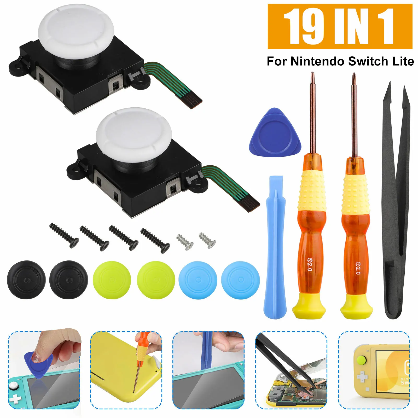 19in1 3D Analog Joystick Replacement For Nintendo Switch Lite Repair Tool Kit
19in1 3D Analog Joystick Replacement For Nintendo Switch Lite Repair Tool Kit