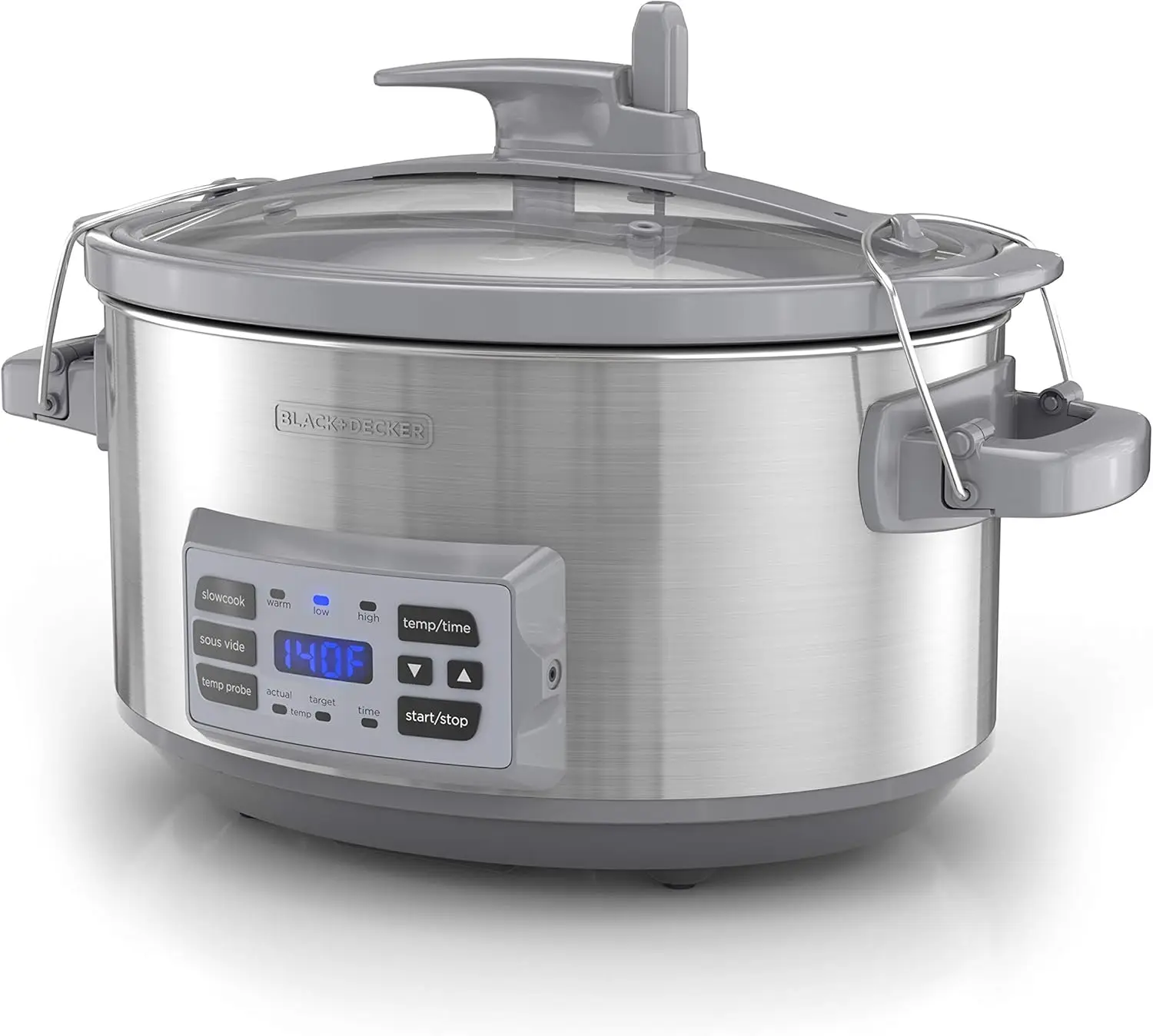 7-Quart Digital Slow Cooker with Temperature Probe, Sous-Vide Function, Locking Lid & Removable Pot
7-Quart Digital Slow Cooker with Temperature Probe, Sous-Vide Function, Locking Lid & Removable Pot