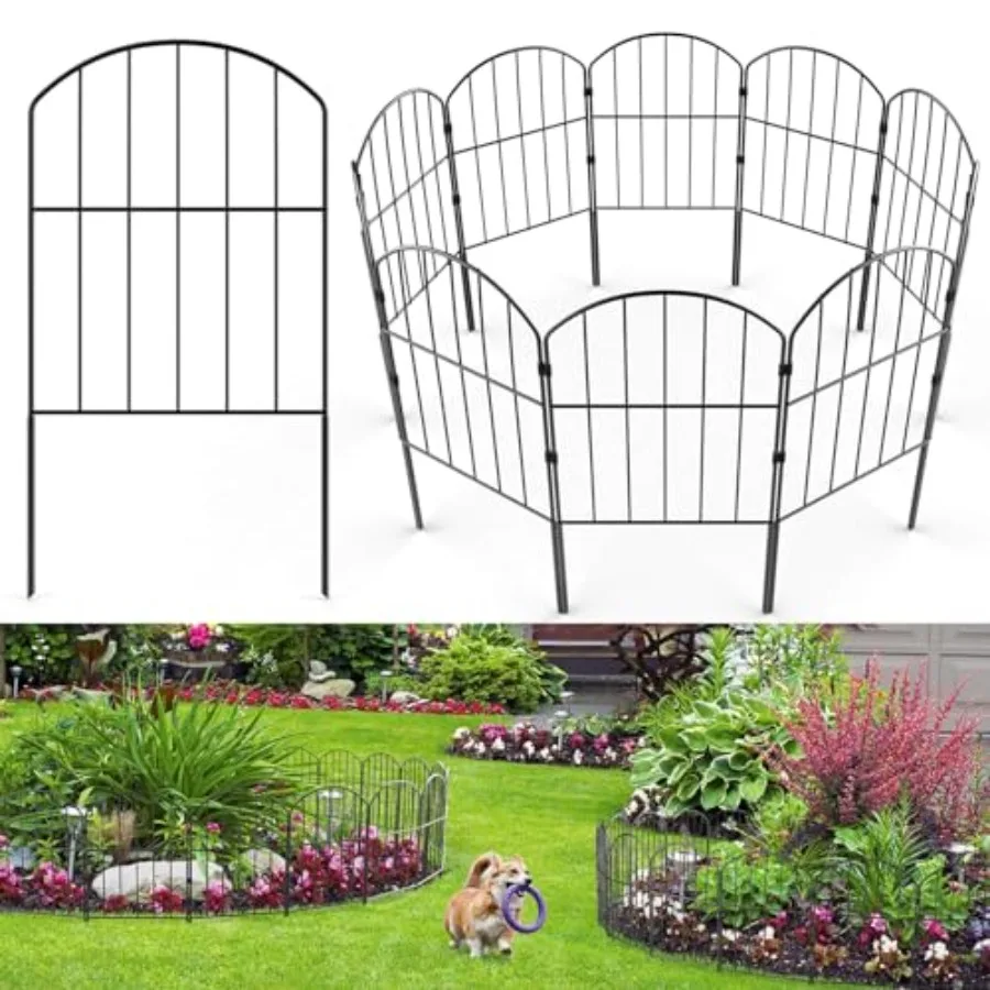 Decorative Garden Fence for Outdoor Landscape Use, Rustproof Metal Wire, Black, 25 Panels Total 26ft L x 24in H with Arched Des
Decorative Garden Fence for Outdoor Landscape Use, Rustproof Metal Wire, Black, 25 Panels Total 26ft L x 24in H with Arched Des