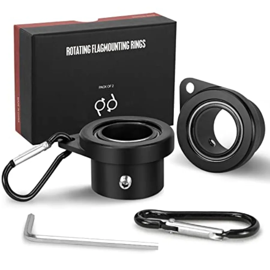 Aluminum Alloy Flagpole Ring Set with Bearings 2 Pack, Anti Wrap 360°Rotating Flag Mounting Ring Spinning Flag Pole Kit with Ca
Aluminum Alloy Flagpole Ring Set with Bearings 2 Pack, Anti Wrap 360°Rotating Flag Mounting Ring Spinning Flag Pole Kit with Ca
