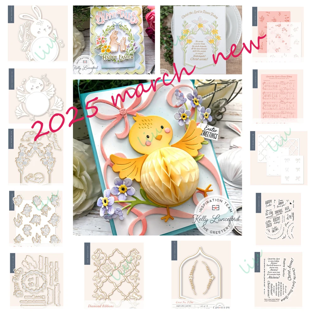 2025 March New Metal Cutting Dies Stamps Stencils DIY Handmade Diary Album Card Bunny Chick Botanicals Easter Refrain Stamp Set
2025 March New Metal Cutting Dies Stamps Stencils DIY Handmade Diary Album Card Bunny Chick Botanicals Easter Refrain Stamp Set