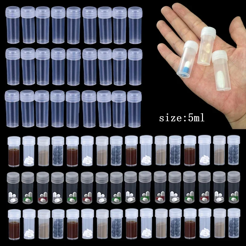 300Pcs Empty 5ml Mini Clear Plastic Bottles Small Portable Sample Bottles Refillable Travel Containers For Powder Capsule Liquid
300Pcs Empty 5ml Mini Clear Plastic Bottles Small Portable Sample Bottles Refillable Travel Containers For Powder Capsule Liquid