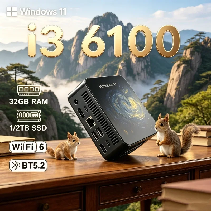 Halcyon 2026 Streamlined MINI PC Windows 11 Pro Core I3 6100 RAM 1TB SSD WIFI 6 BT5.2 4K HD Palatial Sober Gaming Office
Halcyon 2026 Streamlined MINI PC Windows 11 Pro Core I3 6100 RAM 1TB SSD WIFI 6 BT5.2 4K HD Palatial Sober Gaming Office