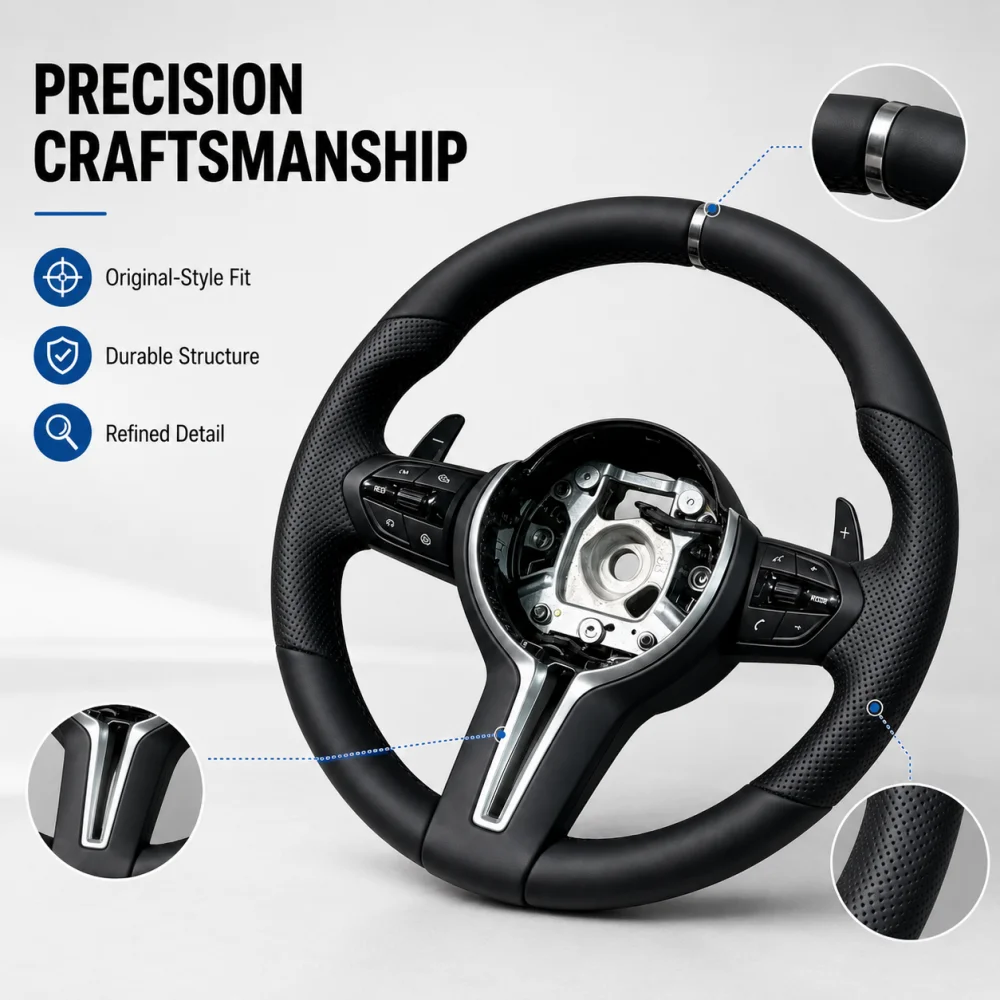 Interior M Series Steering Wheel For BMW M3 M5 F20 F22 F23 F30 F33 F34 X1 F48 X5 F15 X3 F25 F80 E90 E70 E84 With Silvery Mark
Interior M Series Steering Wheel For BMW M3 M5 F20 F22 F23 F30 F33 F34 X1 F48 X5 F15 X3 F25 F80 E90 E70 E84 With Silvery Mark