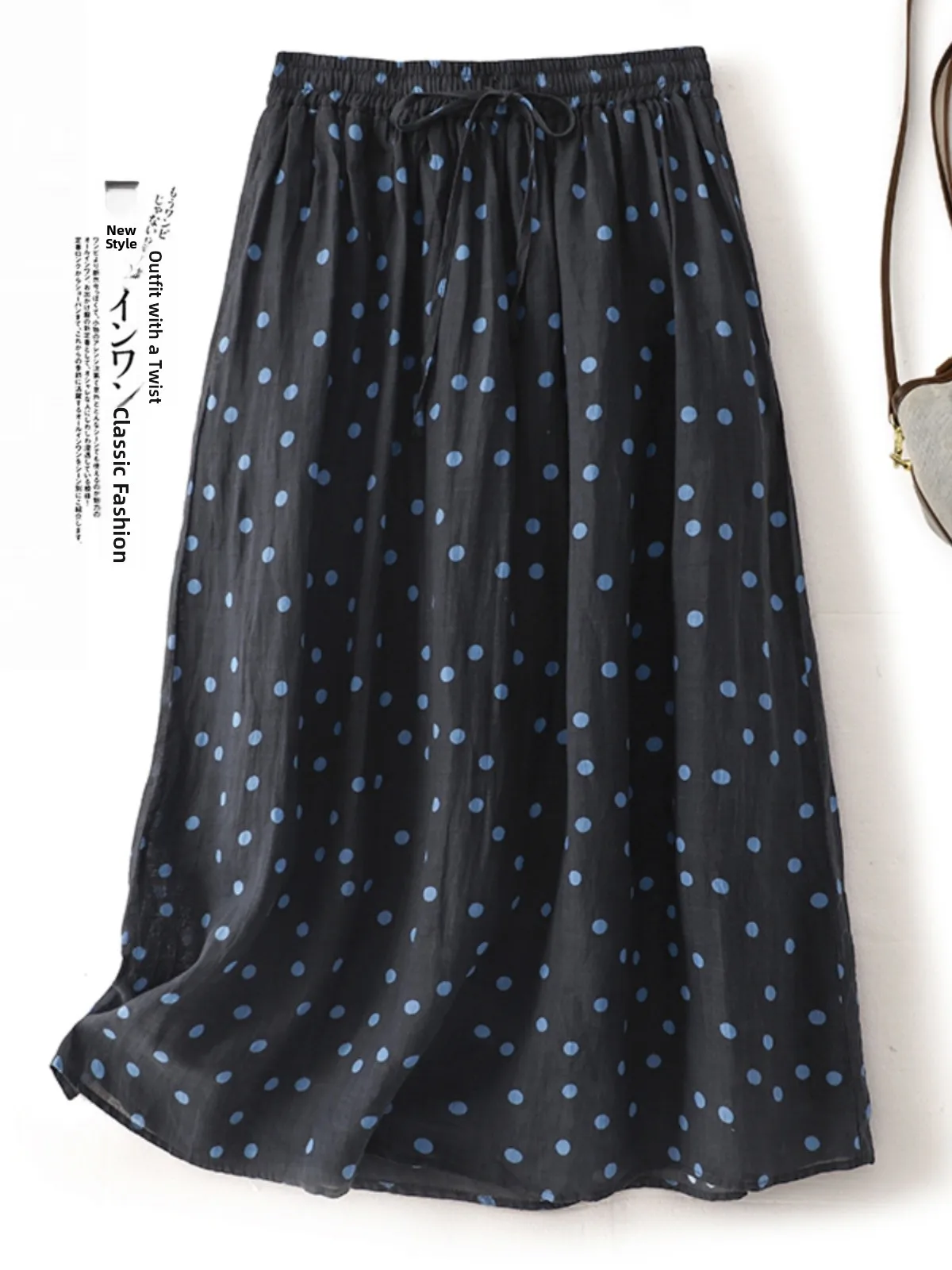 Retro Small Polka Dot Flax Half Skirt Elastic Waist Slimming Design Unique Style Women's Commuter Straight Leg Spring Dress
Retro Small Polka Dot Flax Half Skirt Elastic Waist Slimming Design Unique Style Women's Commuter Straight Leg Spring Dress