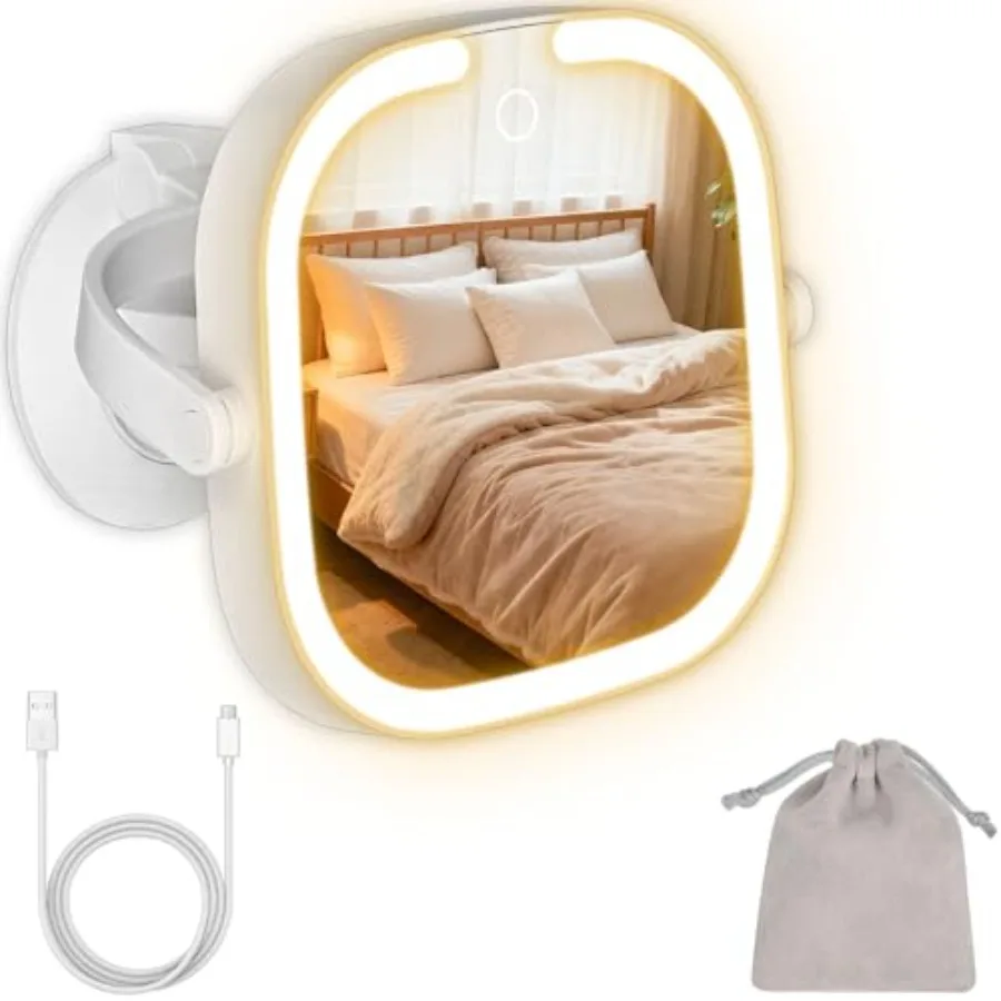 30X Magnifying Makeup Mirror with Light, Square Lighted Vanity Mirror with 3 Color Lighting Modes, Dual-Sided 1X/30X, Suction C
30X Magnifying Makeup Mirror with Light, Square Lighted Vanity Mirror with 3 Color Lighting Modes, Dual-Sided 1X/30X, Suction C