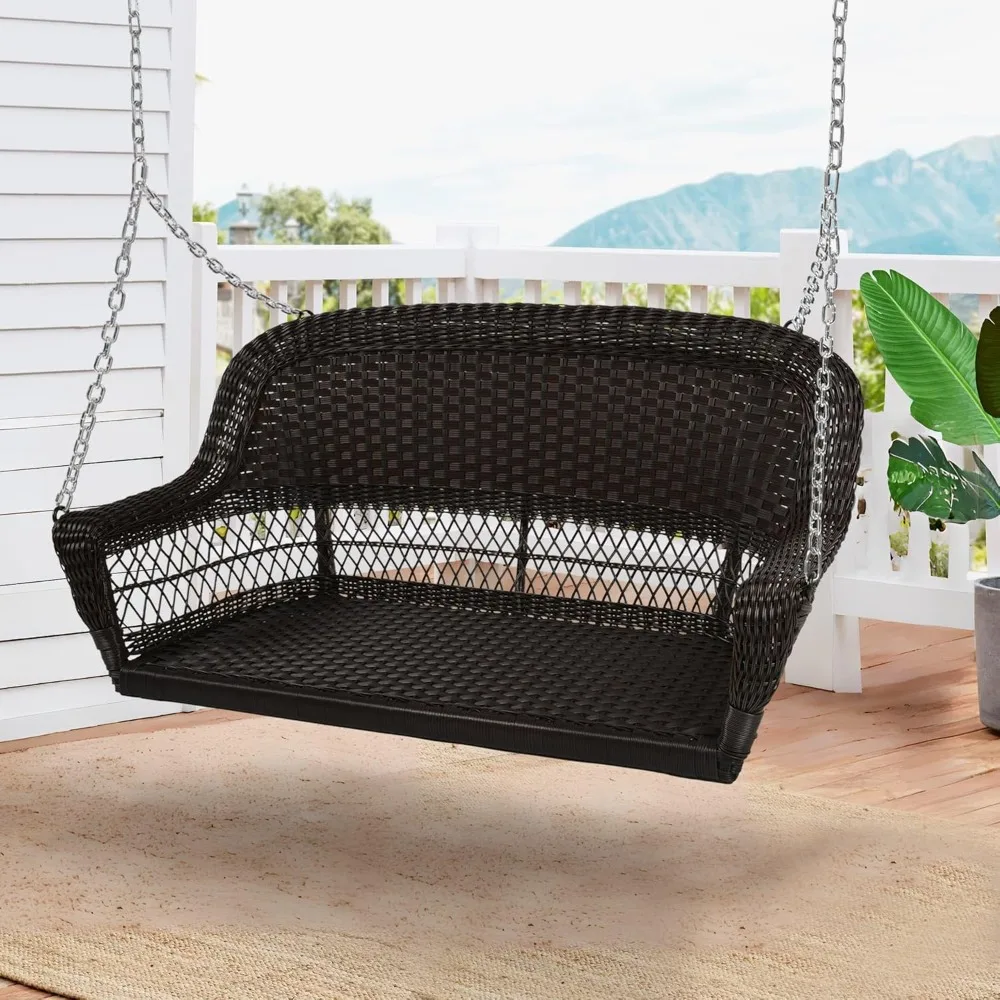 Resin Wicker Porch Swing, Black, Customized
Resin Wicker Porch Swing, Black, Customized