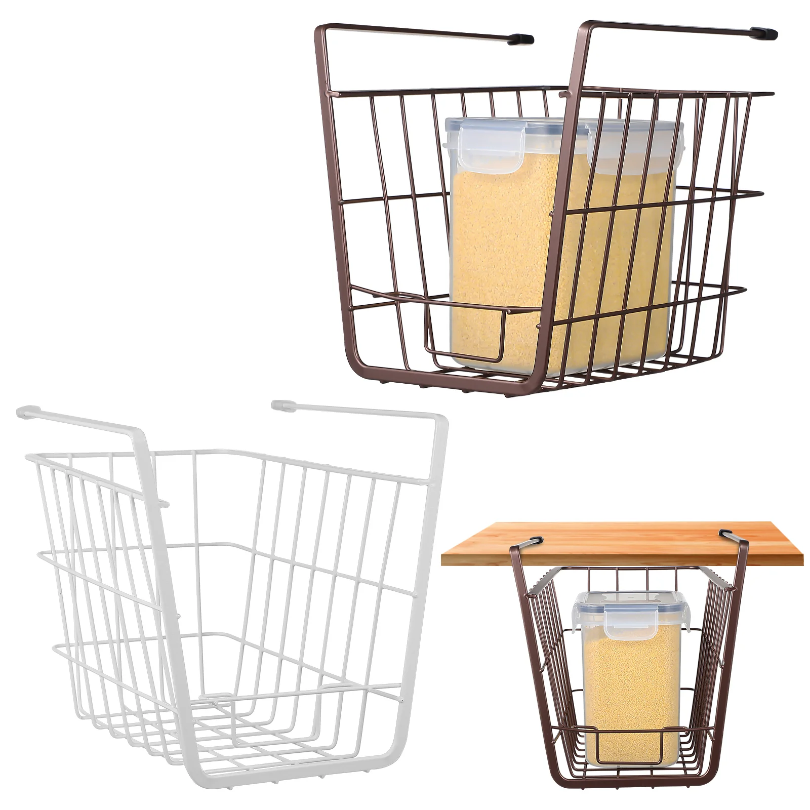 2 Pcs Mesh Storage Basket Baskets Hanging Rack under Shelf Kitchen Iron Cabinet Wire Office Organizers
2 Pcs Mesh Storage Basket Baskets Hanging Rack under Shelf Kitchen Iron Cabinet Wire Office Organizers
