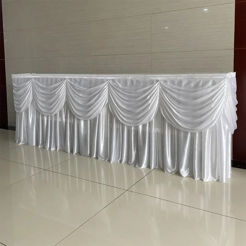 3M/6M Ice Silk Table Skirt Colorful Pleated Long Tablecloth with Swag for Wedding Party Curtain Swag Drape Valance Table Decor
3M/6M Ice Silk Table Skirt Colorful Pleated Long Tablecloth with Swag for Wedding Party Curtain Swag Drape Valance Table Decor
