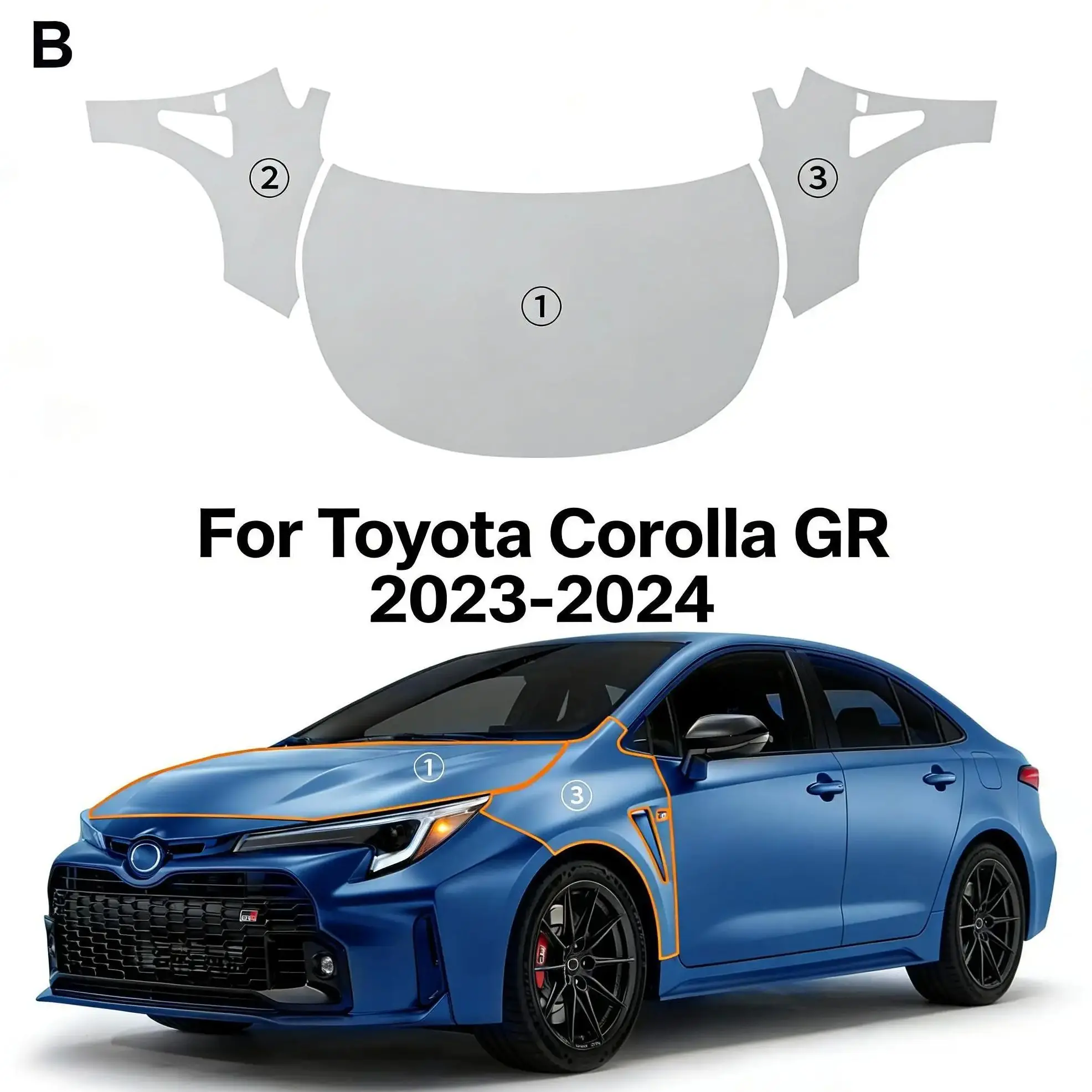 For Toyota GR Corolla 2023-2024 TPU Paint Protection Film Self-Healing Clear Bra Pre-cut PPF Kit Car Body Anti-Scratch Resistant
For Toyota GR Corolla 2023-2024 TPU Paint Protection Film Self-Healing Clear Bra Pre-cut PPF Kit Car Body Anti-Scratch Resistant