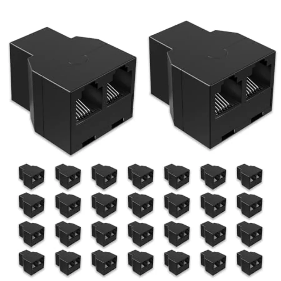 RJ12 6P6C 3 Female Telephone Line Splitters Phone Jack Splitter Telephone Landline Cable Connector and Separator
RJ12 6P6C 3 Female Telephone Line Splitters Phone Jack Splitter Telephone Landline Cable Connector and Separator