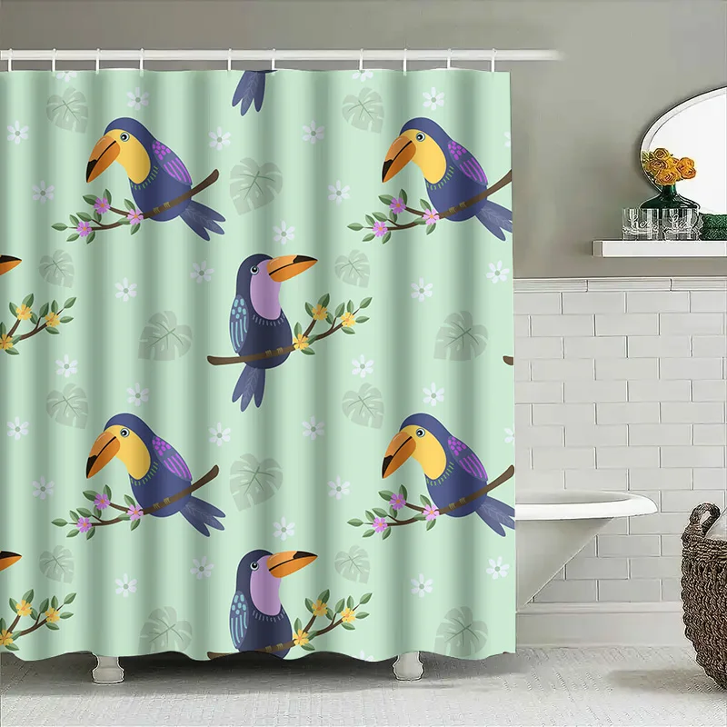 Красочная занавеска для душа с принтом тукана, водонепроницаемая тканевая отделка для ванной комнаты, домашний декор, мятно-зеленый, 72x84 дюймов
Красочная занавеска для душа с принтом тукана, водонепроницаемая тканевая отделка для ванной комнаты, домашний декор, мятно-зеленый, 72x84 дюймов