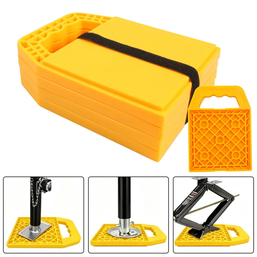 4PCS/SET RV Jack Pad Prevent Jacks Sinking Anti Slip Weather Proof Leveling Jack Block for Trailer