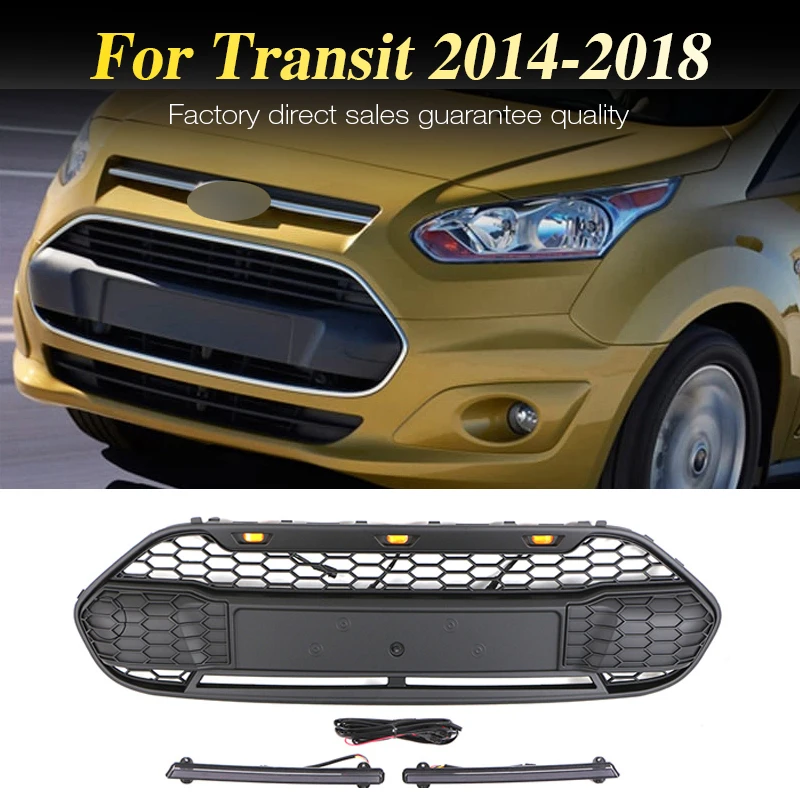 Front Grille With Light Bar Racing Grill Auto Parts Fits for 2014-2018 Ford Transit
Front Grille With Light Bar Racing Grill Auto Parts Fits for 2014-2018 Ford Transit