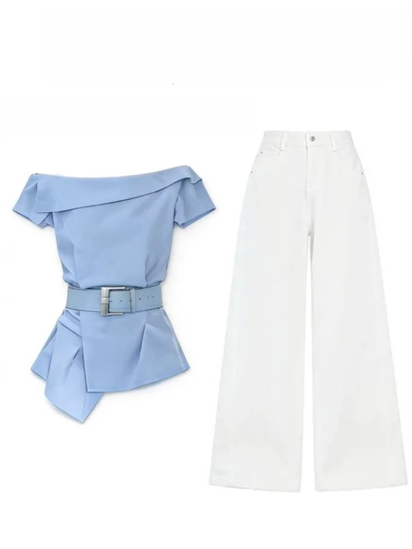Light Blue Asymmetrical Shoulder Long Sleeve Shirt Women's Style 2026 New Spring Summer Fashion Unique Super Good Looking Top
Light Blue Asymmetrical Shoulder Long Sleeve Shirt Women's Style 2026 New Spring Summer Fashion Unique Super Good Looking Top