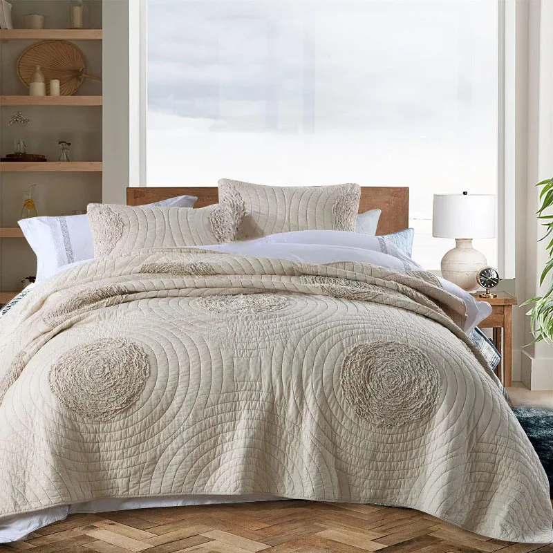 European Hand-Tufted Quilt Set King Queen Size 100% Cotton Solid Color Minimalist Bedspread 3-Piece Set Lightweight Blanket
European Hand-Tufted Quilt Set King Queen Size 100% Cotton Solid Color Minimalist Bedspread 3-Piece Set Lightweight Blanket