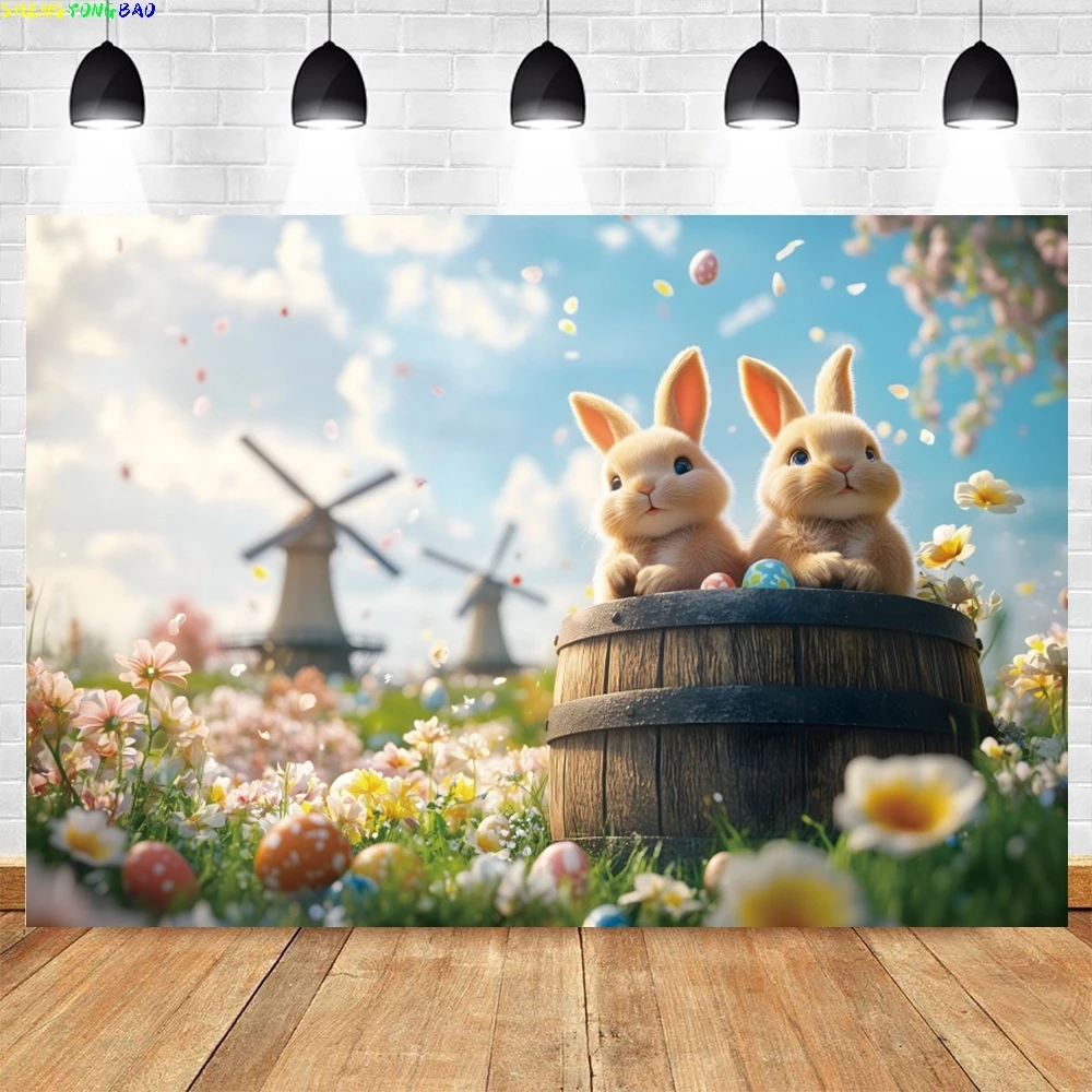 Spring Easter Photography Backdrop Colorful Eggs Flowers Cartoon Rabbit Background Floral Forest Photo Tapestry Booth Props
Spring Easter Photography Backdrop Colorful Eggs Flowers Cartoon Rabbit Background Floral Forest Photo Tapestry Booth Props