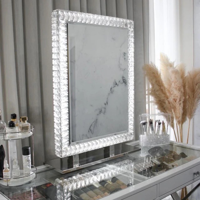 Luxury Modern Salon Touch Switch Diamond Vanity Mirror Aluminum LED Light Stainless Steel Frame Wall-Mounted Bathroom Villa
Luxury Modern Salon Touch Switch Diamond Vanity Mirror Aluminum LED Light Stainless Steel Frame Wall-Mounted Bathroom Villa