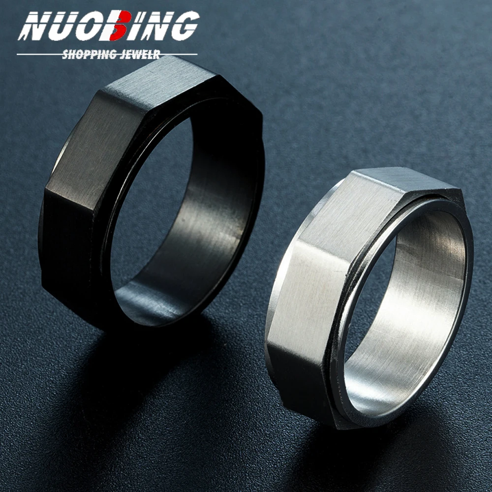 8mm Men Fashion Hexagon Titanium Steel Ring Nut Shape Relieving Anxiety Decompression Neutral Couple Spinner jewelry Gifts
8mm Men Fashion Hexagon Titanium Steel Ring Nut Shape Relieving Anxiety Decompression Neutral Couple Spinner jewelry Gifts