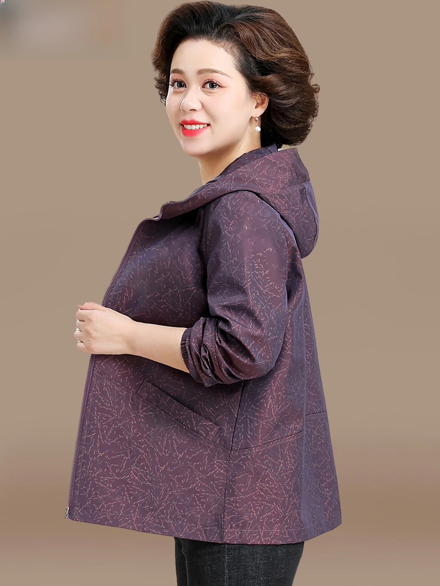 Casual Sle Autumn Outerwear for Women over 50 Faionable plus Size Top Print Design Zipper Closure Windproof Jaet
Casual Sle Autumn Outerwear for Women over 50 Faionable plus Size Top Print Design Zipper Closure Windproof Jaet