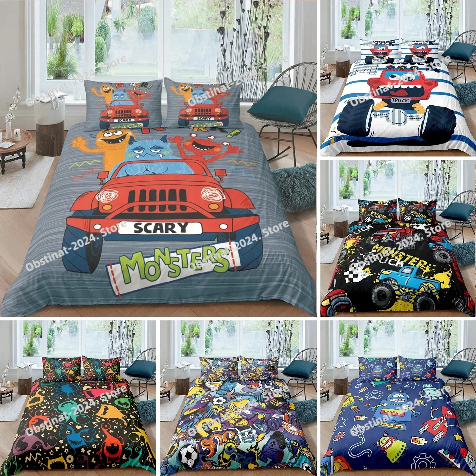 Monster Car King Queen Duvet Cover Cartoon Bedding Set for Kids Lovely Toy Truck Comforter Cover Polyester Quilt Cover
Monster Car King Queen Duvet Cover Cartoon Bedding Set for Kids Lovely Toy Truck Comforter Cover Polyester Quilt Cover