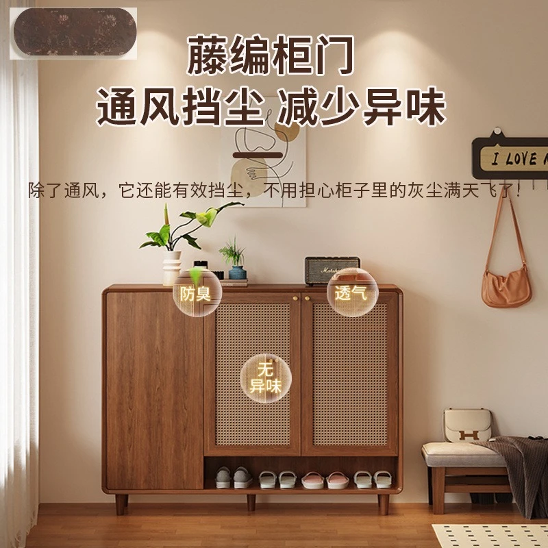 Rattan solid wood shoe cabinet entrance retro style home door storage indoor living room
Rattan solid wood shoe cabinet entrance retro style home door storage indoor living room