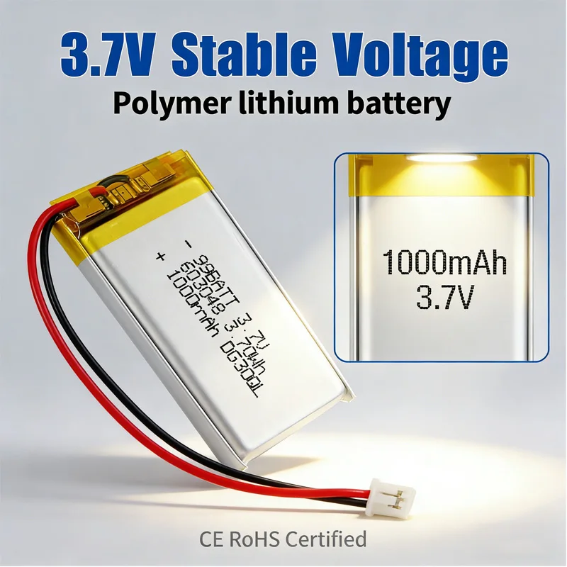 3.7V 1000mAh Lipo Rechargeable Battery 603048 + JST 2.0mm 2Pin Plug for MP3 GPS DVD Bluetooth Recorder Headset E-book Camera
3.7V 1000mAh Lipo Rechargeable Battery 603048 + JST 2.0mm 2Pin Plug for MP3 GPS DVD Bluetooth Recorder Headset E-book Camera