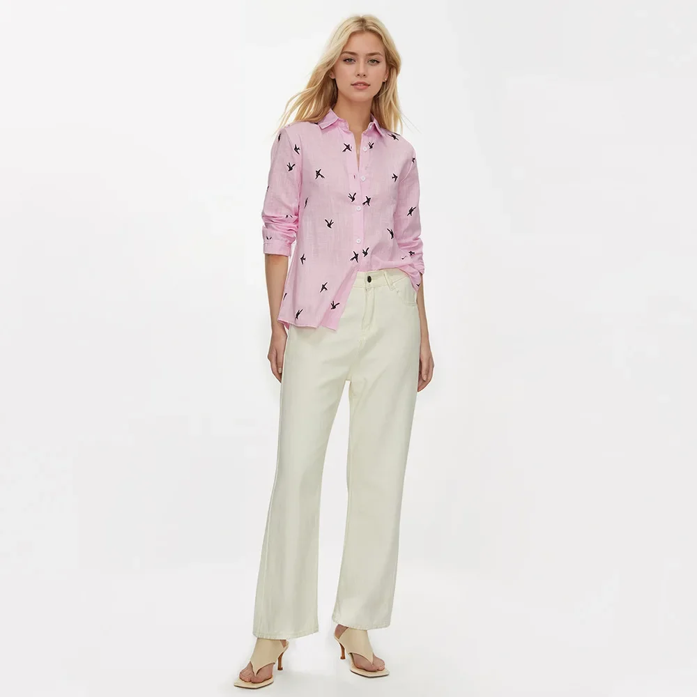 Новая женская рубашка 2025 года из хлопка и льна с животным принтом, повседневная, свободного кроя, с отложным воротником, с длинными рукавами, PG249
Новая женская рубашка 2025 года из хлопка и льна с животным принтом, повседневная, свободного кроя, с отложным воротником, с длинными рукавами, PG249