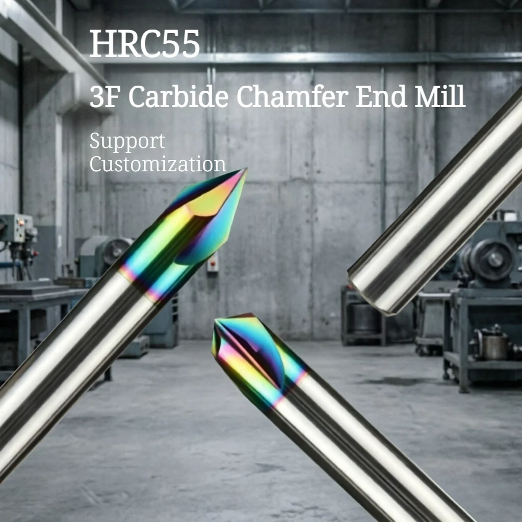 DDUF HRC55 Chamfer Milling Cutter Carbide Corner Countersink Chamfering Mill Deburring Edges 3 Flutes V Groove Router 1-12mm
DDUF HRC55 Chamfer Milling Cutter Carbide Corner Countersink Chamfering Mill Deburring Edges 3 Flutes V Groove Router 1-12mm