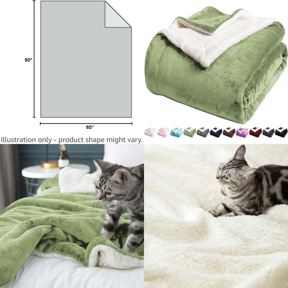 Twin Size Sherpa Fleece Blanket - Ultra Soft, Plush, Warm & Cozy Microfiber Velvet Couch Throw, Sage Green
Twin Size Sherpa Fleece Blanket - Ultra Soft, Plush, Warm & Cozy Microfiber Velvet Couch Throw, Sage Green