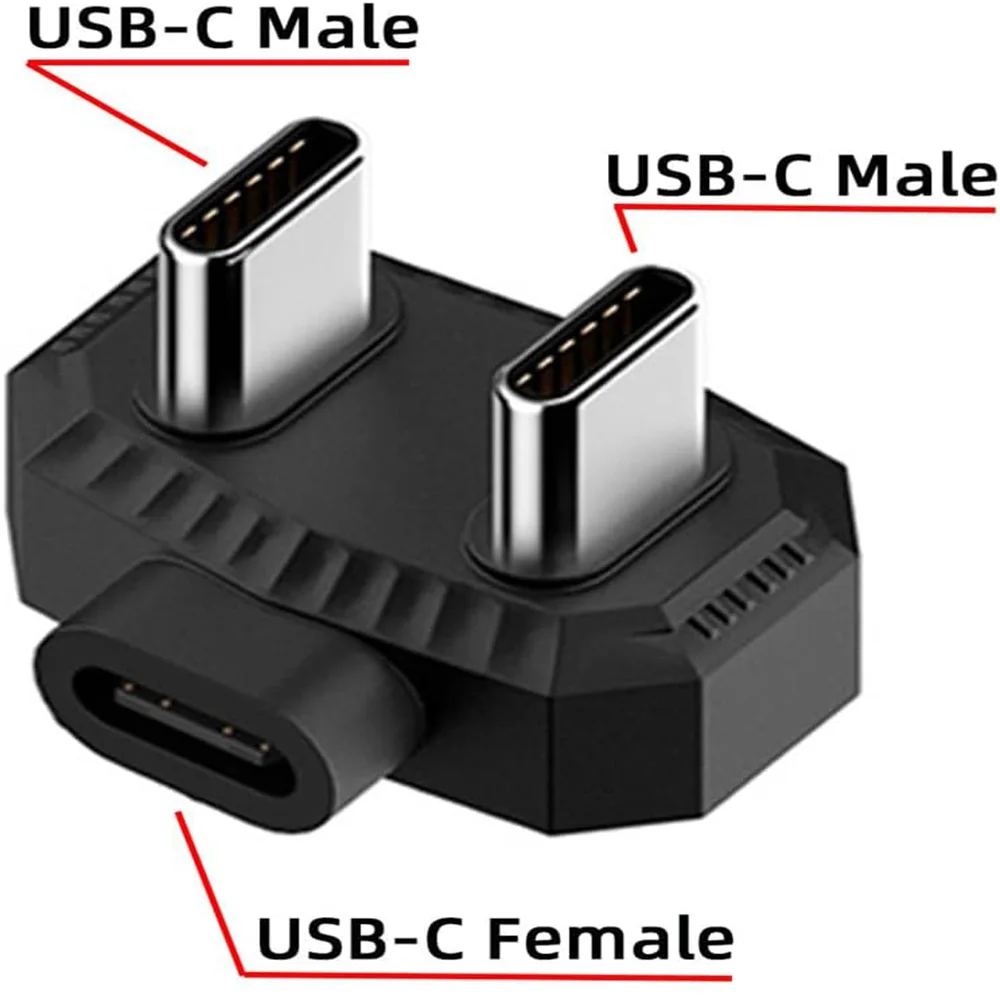 2 in 1 USB-C OTG Converter USB Type-C Male to Male 480Mbps Data Adapter with PD Power Opposite U Shape Back Angled Connector
2 in 1 USB-C OTG Converter USB Type-C Male to Male 480Mbps Data Adapter with PD Power Opposite U Shape Back Angled Connector
