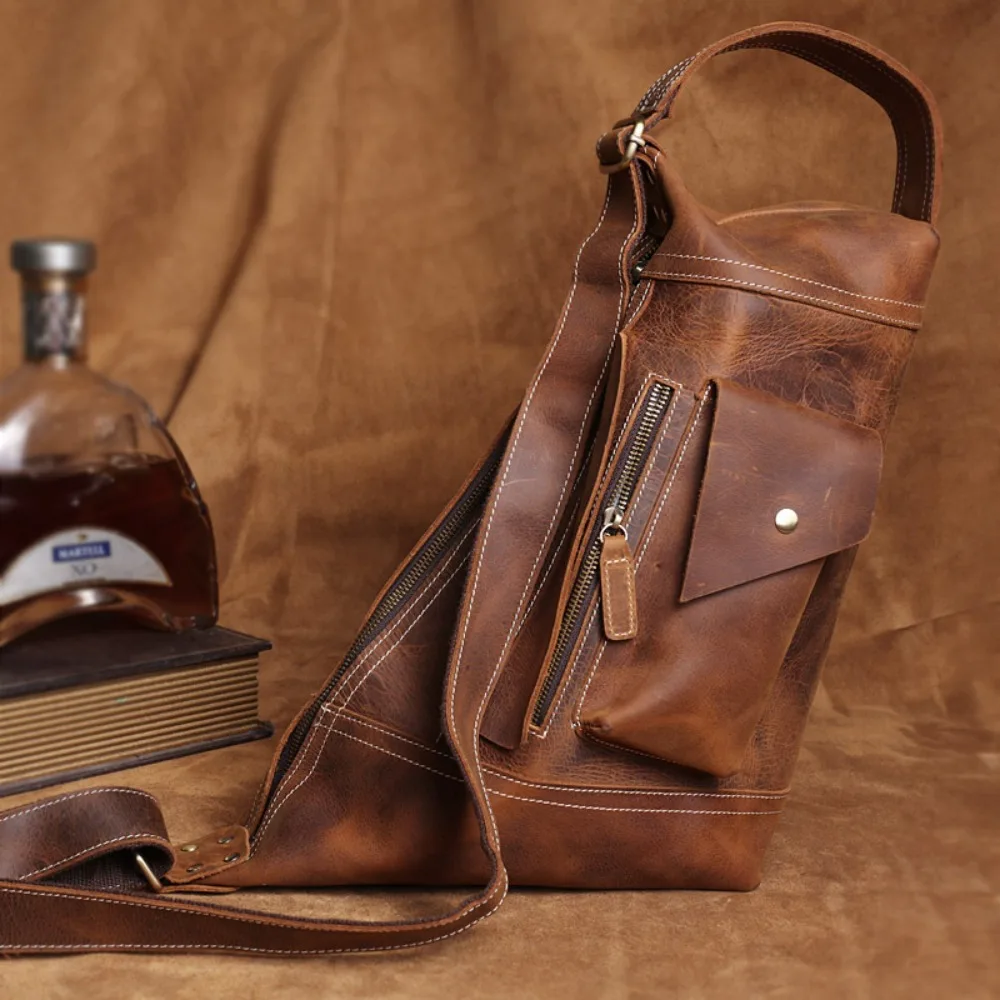 Leather Breast Large Capacity Fashion First Layer Versatile Cowhide Messenger Simple Men's Bag Cycling Locomotive Travel Bag
Leather Breast Large Capacity Fashion First Layer Versatile Cowhide Messenger Simple Men's Bag Cycling Locomotive Travel Bag