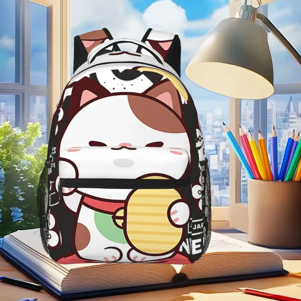 Maneki Neko Lucky Cat Backpack Student Boys Girls BookBag Kids School Bag Computer Shoulder Bags for Men Women
Maneki Neko Lucky Cat Backpack Student Boys Girls BookBag Kids School Bag Computer Shoulder Bags for Men Women