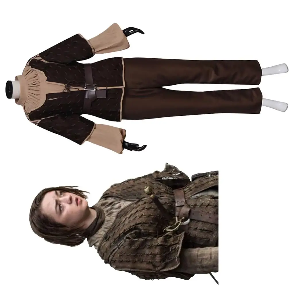 TV Arya Stark Cosplay Costume Women's Retro Coat Top Pants Full Set Halloween Carnival Party Disguise Battle Uniform Suit
TV Arya Stark Cosplay Costume Women's Retro Coat Top Pants Full Set Halloween Carnival Party Disguise Battle Uniform Suit