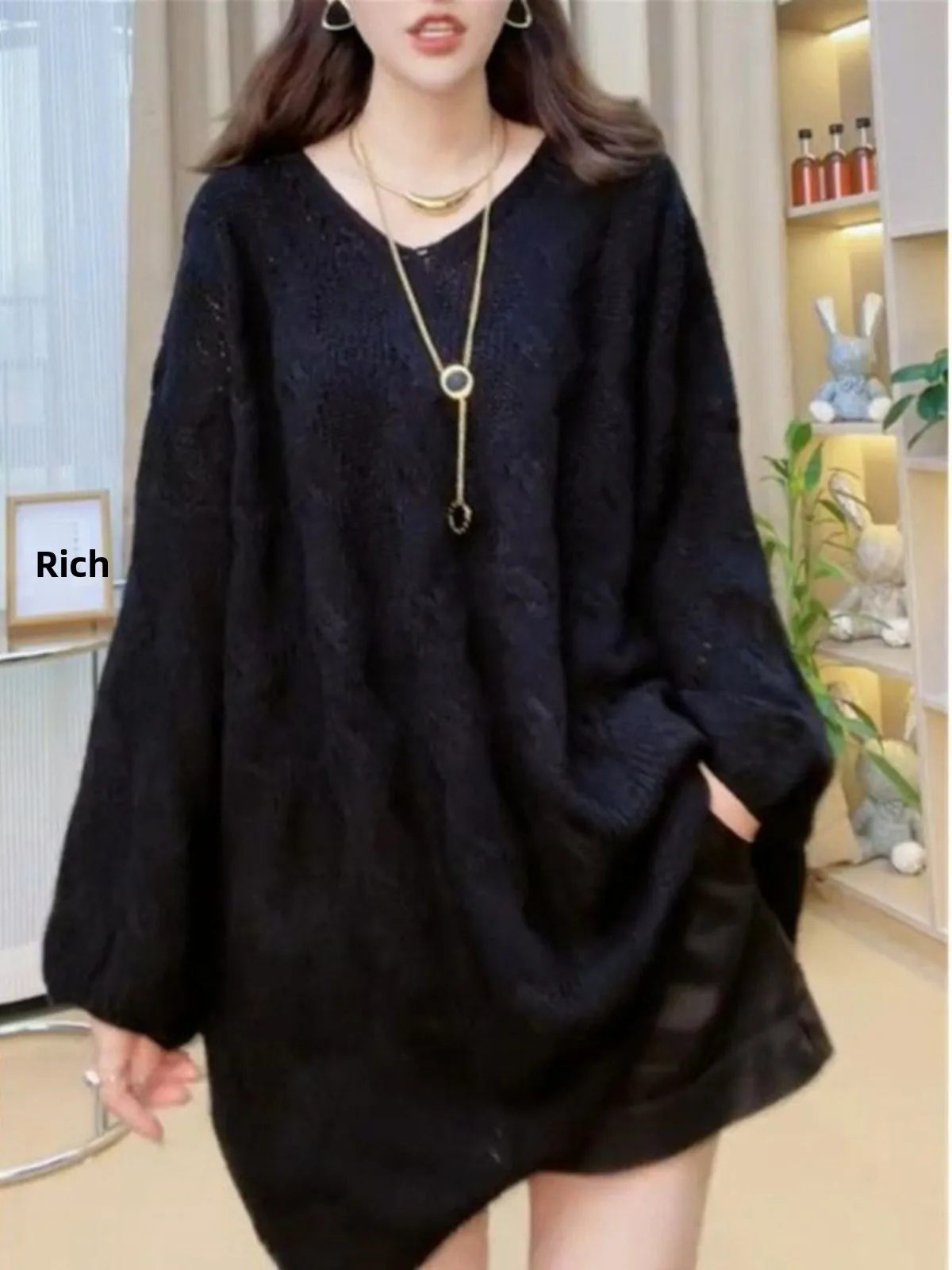 plus Size Women's Casual V-Neck Long Sleeve Knitwear Autumn Winter Loose Fit Comfortable Style Korean Fashion Trendy Top
plus Size Women's Casual V-Neck Long Sleeve Knitwear Autumn Winter Loose Fit Comfortable Style Korean Fashion Trendy Top