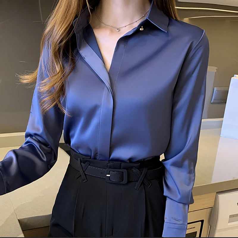 2025 Office Lady Long Sleeve Turn Down Collar Women Blouse White Elegant Soft Satin Blouse Shirt Women Tops Blusas De Mujer N639
2025 Office Lady Long Sleeve Turn Down Collar Women Blouse White Elegant Soft Satin Blouse Shirt Women Tops Blusas De Mujer N639