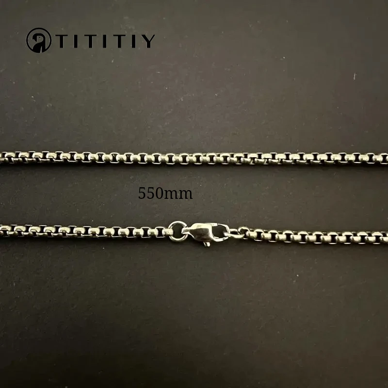 New Pure Titanium Necklace Square Box Chain Width 3mm Lightweight Anti Allergic Square O-chain Fashionable Classic 550mm
New Pure Titanium Necklace Square Box Chain Width 3mm Lightweight Anti Allergic Square O-chain Fashionable Classic 550mm
